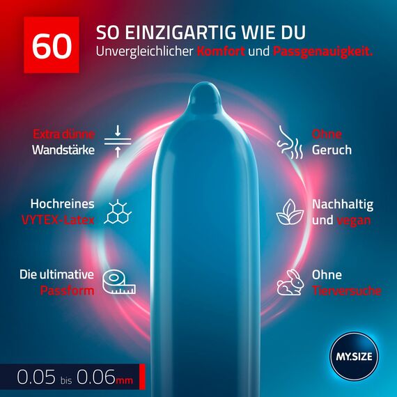 MY.SIZE PRO Kondom Größe 5, 60 mm, 3 Stück
