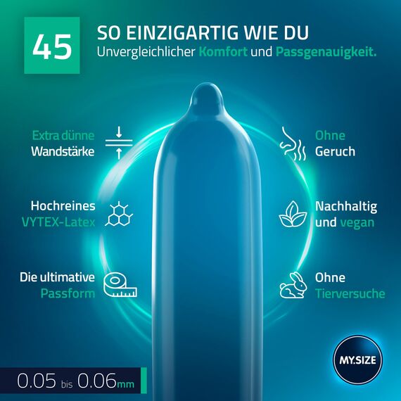 MY.SIZE PRO Kondom Größe 0, 45mm, 3 Stück