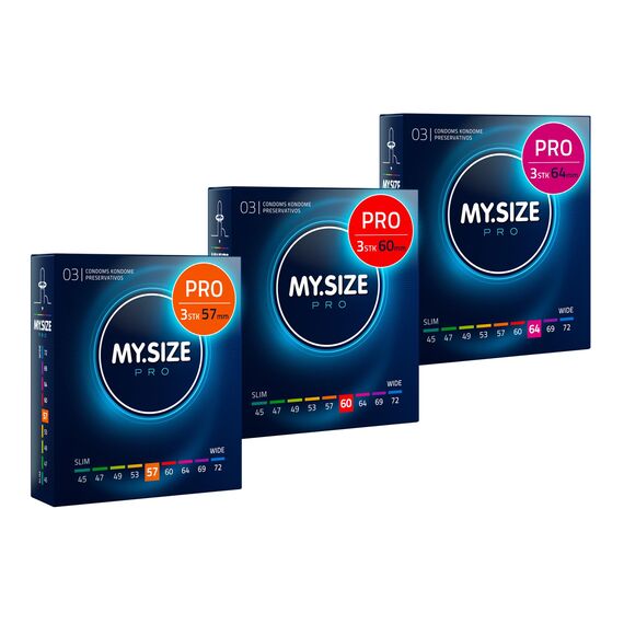 MY.SIZE PRO Kondomset Größe 4,5,6-57,60,64 mm, 3x3 Stück
