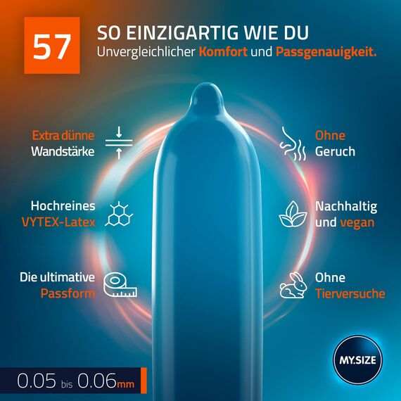 MY.SIZE PRO Kondom Größe 4, 57 mm, 3 Stück