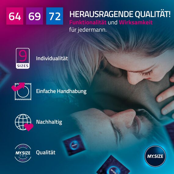 MY.SIZE PRO Kondomset Größe 6,7,8-64,69,72mm, 3x3 Stück