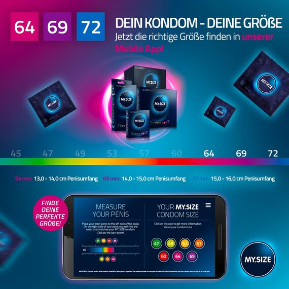 MY.SIZE PRO Kondomset Größe 6,7,8-64,69,72mm, 3x3 Stück