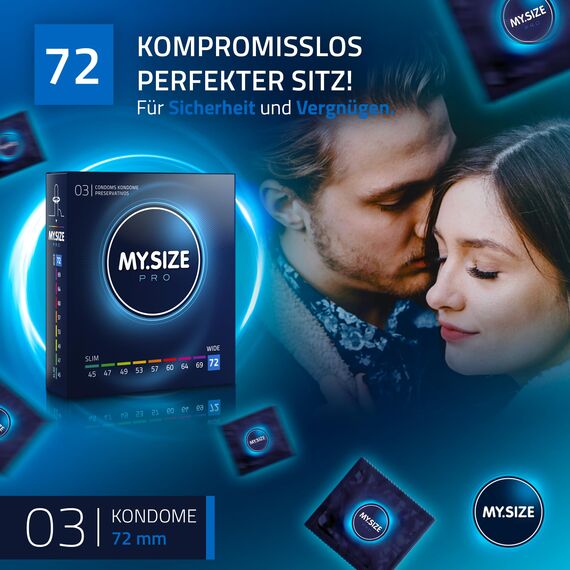 MY.SIZE PRO Kondom Größe 8, 72mm, 3 Stück