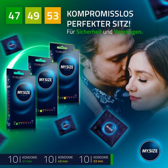 MY.SIZE PRO Kondom Set Größe 1,2,3-47,49,53 mm, 3x10 Stück