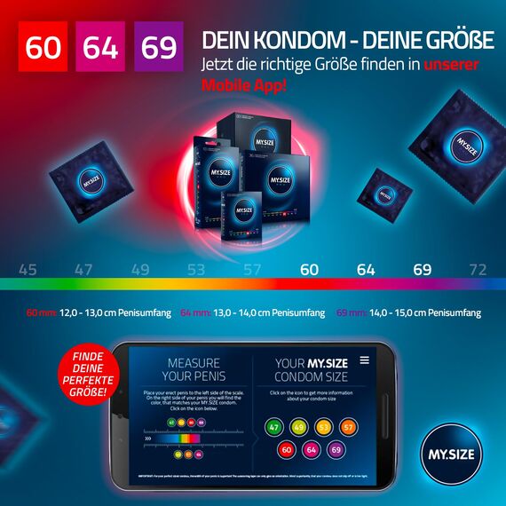 MY.SIZE PRO Kondomset Größe 5,6,7-60,64,69 mm, 3x3 Stück