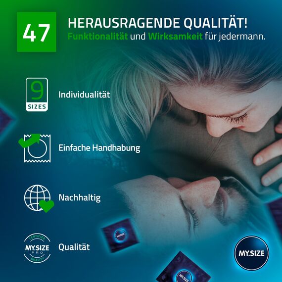 MY.SIZE PRO Kondom Größe 1, 47 mm, 3 Stück