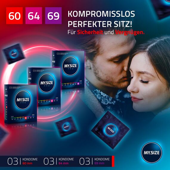 MY.SIZE PRO Kondomset Größe 5,6,7-60,64,69 mm, 3x3 Stück