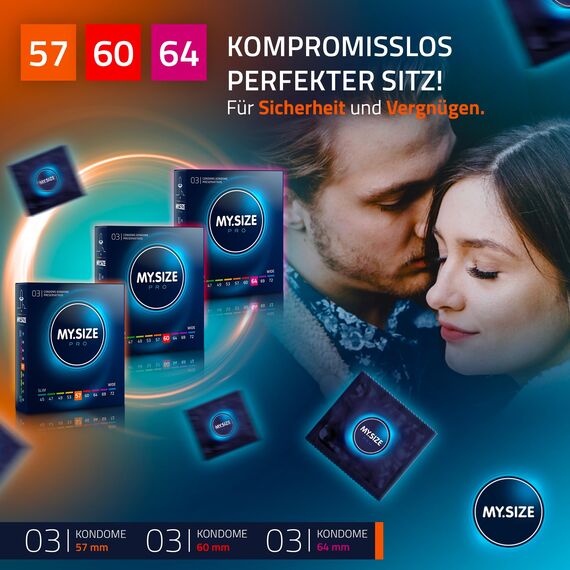 MY.SIZE PRO Kondomset Größe 4,5,6-57,60,64 mm, 3x3 Stück