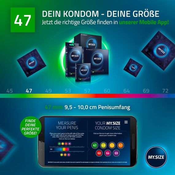 MY.SIZE PRO Kondom Größe 1, 47 mm, 3 Stück