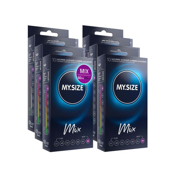 My.Size Mix Kondome Größe 7, 69 mm, Vorteilspackung, | 60 Stück | Condome in 4 aufregenDen Sorten, mit Aroma, Farbe, Genoppt & Classic I