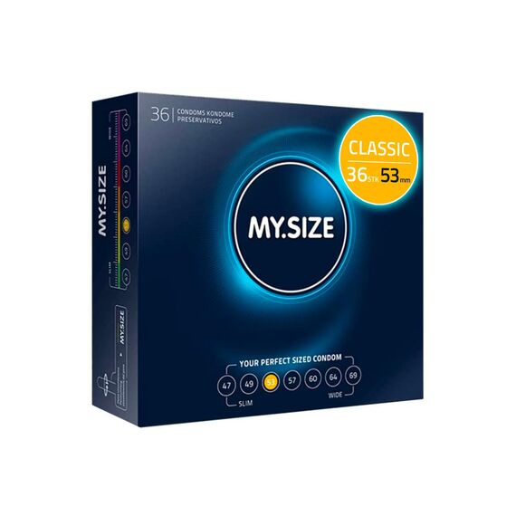 My.Size Kondome Größe 3, 53 mm, 36 Stück Großpackung | extra dünn gefühlsecht hauchzart | dünne 0,07 mm Wandstärke