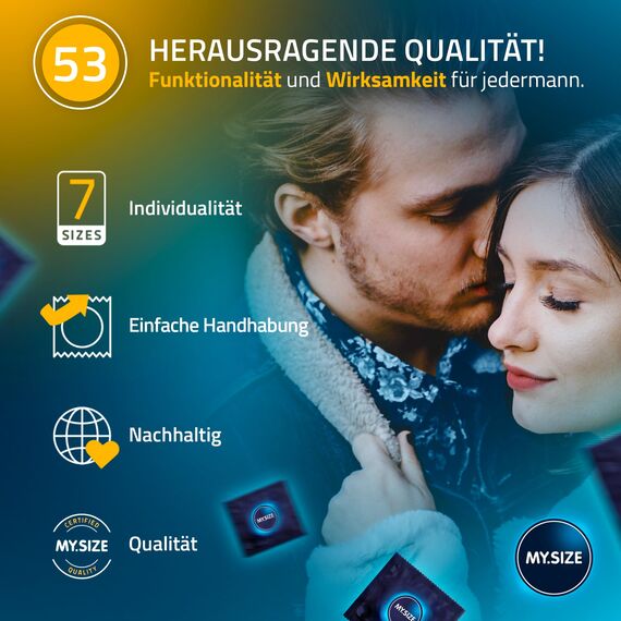MY.SIZE Classic Kondome Größe 3 | 53 mm Breite | 100 Stück Maxipack | extra dünn | griffgetreu haucher | dünn 0,07 mm Wandstärke