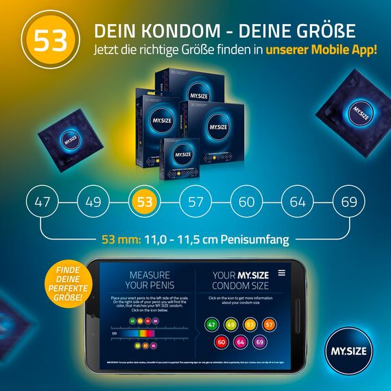 MY.SIZE Classic Kondome Größe 3 | 53 mm Breite | 100 Stück Maxipack | extra dünn | griffgetreu haucher | dünn 0,07 mm Wandstärke