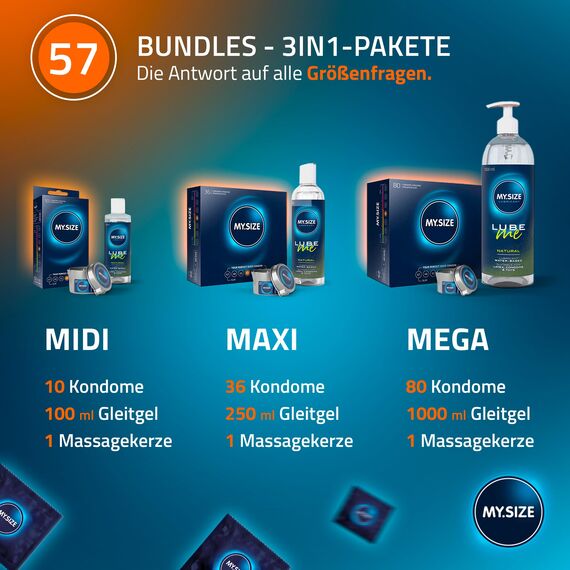 MY.SIZE Kondome Größe 4, 57 mm, 36 Stück Großpackung | gefühlsecht hauchzart | dünne 0,07 mm Wandstärke