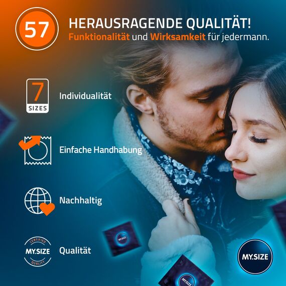 MY.SIZE Classic Kondome Größe 4 | 57 mm breit | 80 Stück Mega-Verpackung | extra dünn | Extra weiche | 0,07 mm dünne Wand