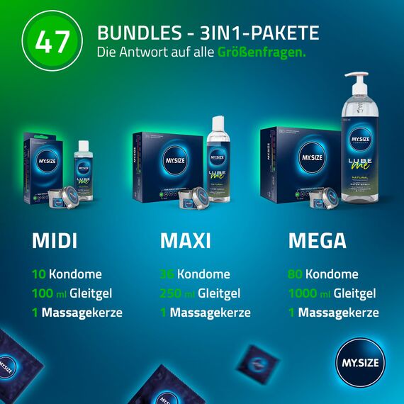 MY.SIZE Classic Kondome Größe 1 | 47 mm Breite | 3 Stück Probierpackung | extra dünn | gefühlsecht hauchzart | dünne 0,07 mm Wandstärke