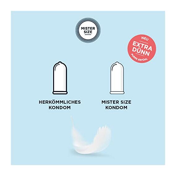 MISTER SIZE Kondome gefühlsecht hauchzart 49mm im 36er Pack/extra dünn & extra feint/Kondom aus 100% Naturkautschuk-Latex in deiner Größe XS - S/natural feeling 36er Condome Packung