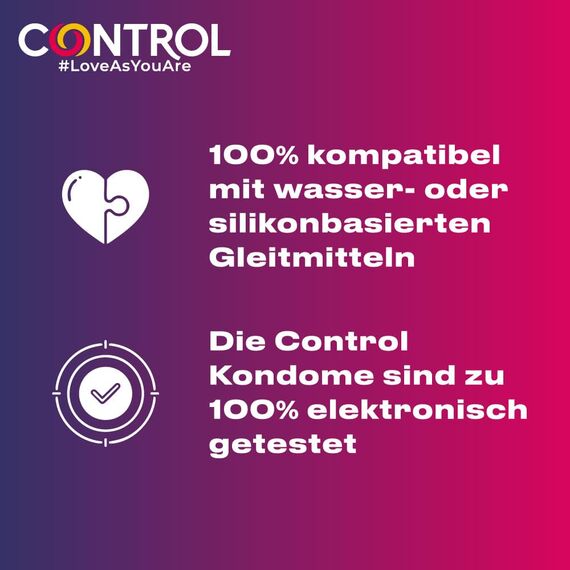 CONTROL Fun Mix: dünne, stimulierende und besonders feuchtigkeitsspendende Kondome – 24 Kondome