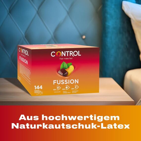 CONTROL FUSSION Naturlatex-Kondome mit verschiedenen Geschmacksrichtungen - 144 Stück