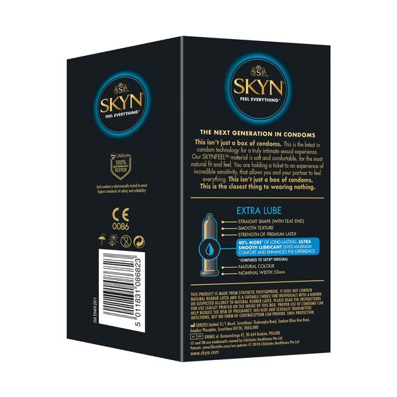 SKYN Extra Lube (50) & Original (10) | Latexfreie Kondome für Männer, normale Größe