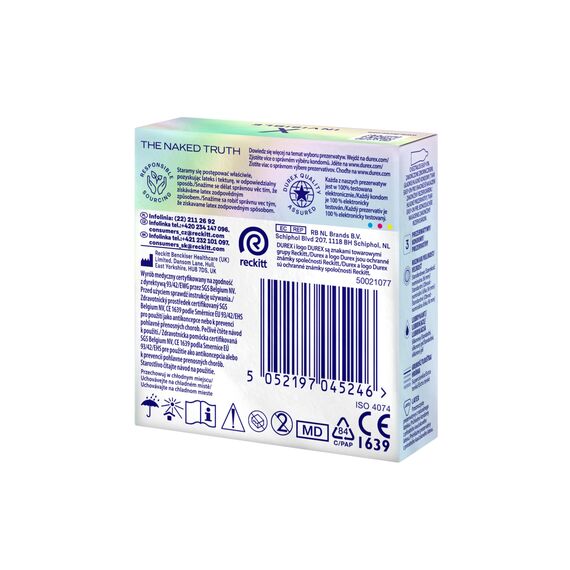 Durex Extra Dünn Extra Sensitive, 3er-Pack Latex Kondome, Unparfümiert, Natürlich, Hypoallergen