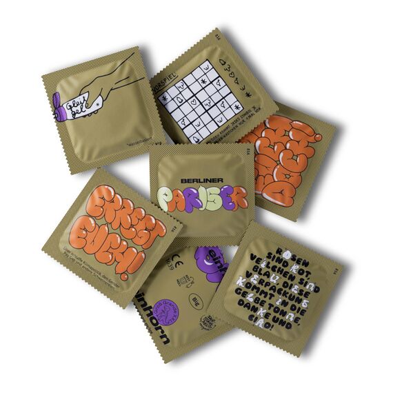 einhorn große Kondome I 7er Big I 7 Stück I XL-Größe 57 mm I vegane, hormonfreie Verhütung ohne Chemie I natürlicher Gleitfilm I nachhaltig und sicher