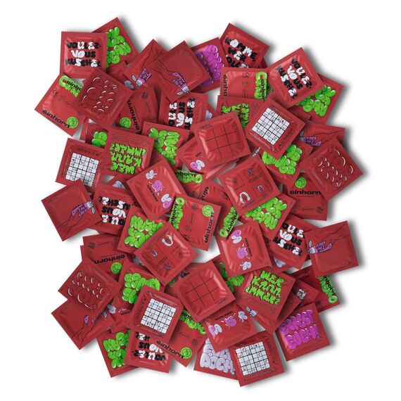 einhorn Kondome I 49 Stück im Top Secret Paket I Jahresvorrat Classico I Standardgröße 54 mm I vegane, hormonfreie Verhütung ohne Chemie I natürlicher Gleitfilm I nachhaltig und sicher