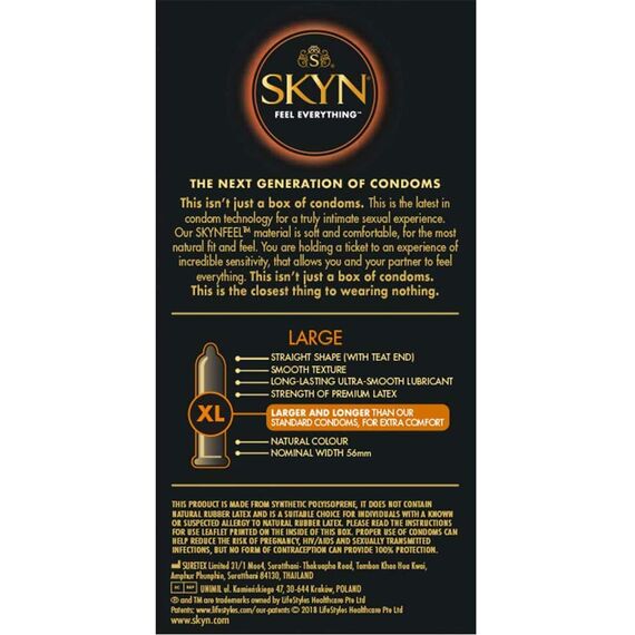 SKYN Large (King Size/XL) Große Latexfreie Kondome (60)