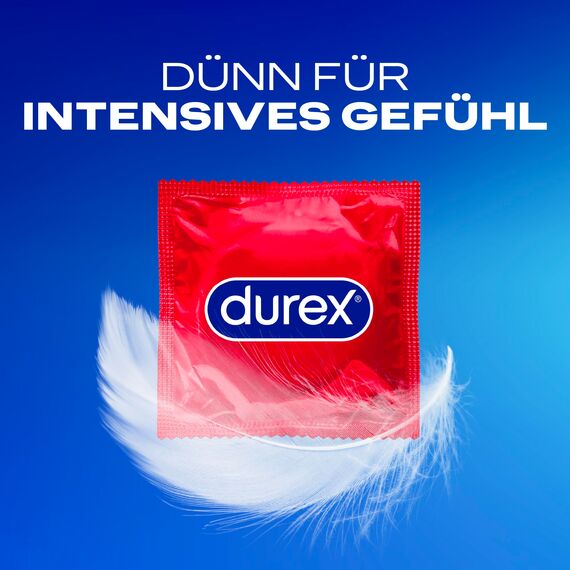 Durex Gefühlsecht Classic Kondome – Dünne Kondome mit anatomischer Easy-On-Form & mit Silikongleitgel befeuchtet – 8er Pack (1 x 8 Stück)