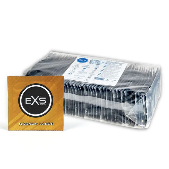 EXS | Magnum-Kondome | Mit Naturlatex und Silikon-Gleitgel | Große Größe | Vegan | 100er-Pack