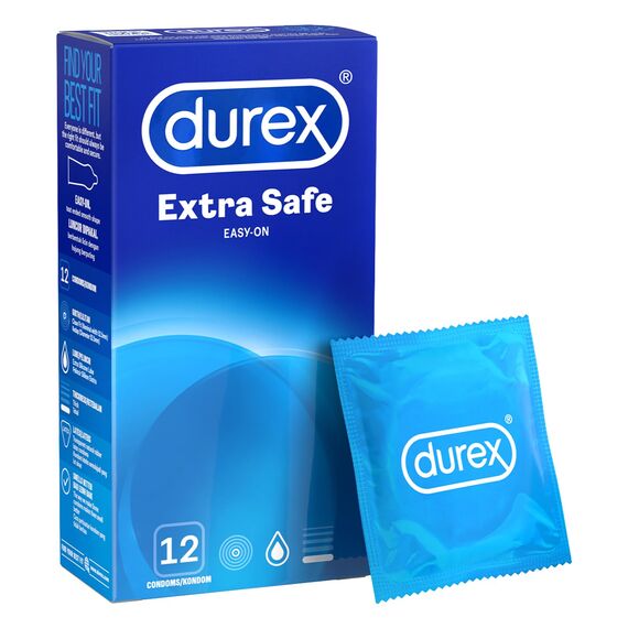 Durex Extra Safe 12 Stück Kondomen, Transparent, 56 mm