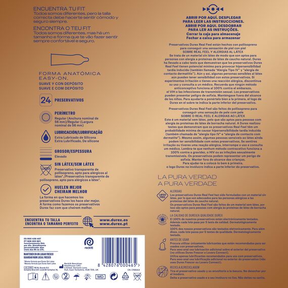 Profilacticos Durex Real Feel 24 U