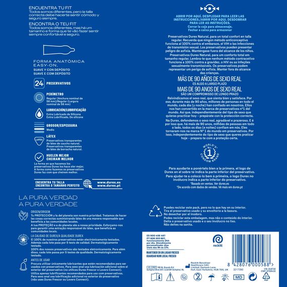 Durex NATURAL UDS, Transparent, 24 Kondome, 1 stück