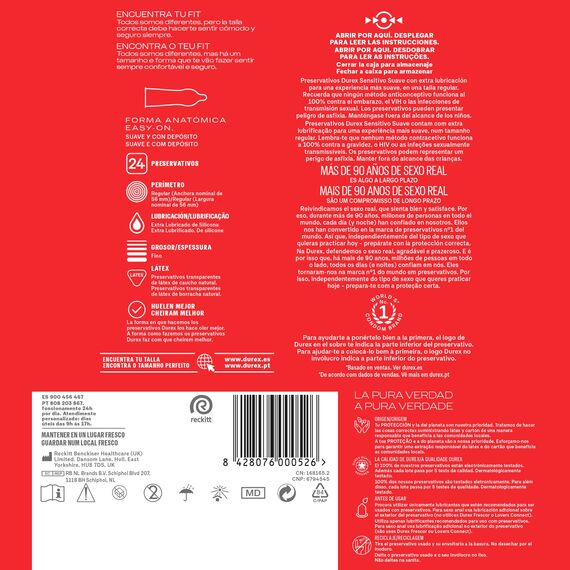 Durex Kondome Gefühlsecht, für intensiveres Empfinden 24 Unidad