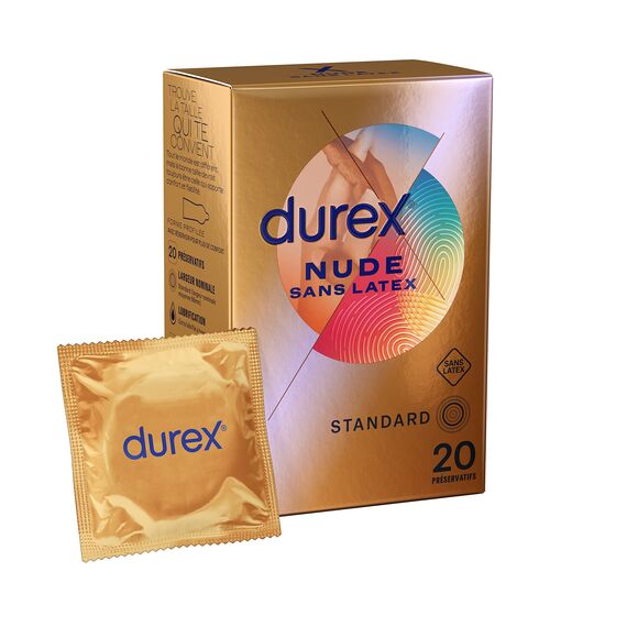 Durex - Nude Kondome ohne Latex - Hautgefühl gegen Haut - 20 Stück