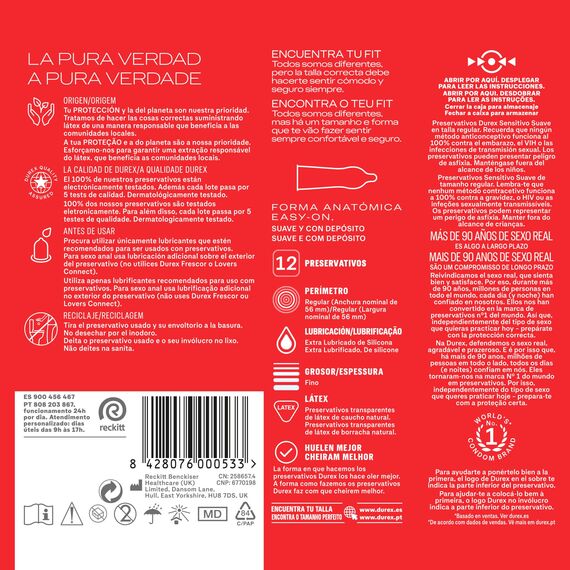 Profilacticos Durex Sensitivo 12U