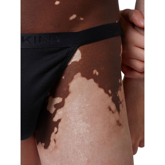 Skiny Herren Tanga Cotton Rib G-String, Schwarz (080693), M (2er Pack)