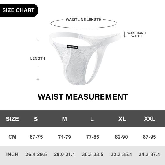 Mauro Kane Herren String Tanga Männer Sexy Spitze Strings Transparent G-String Unterwäsche Weich und Atmubgsaktiven Weiß M
