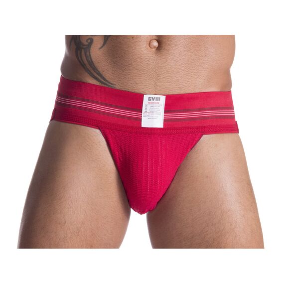 GYM Herren klassischer Sport-Slip mit 7,6 cm breitem Band, Rot/Ausflug, einfarbig (Getaway Solids), Small