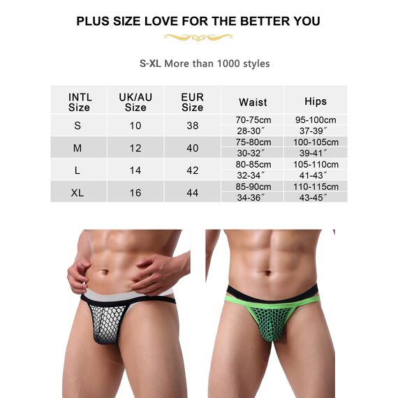 ohyeahlady Herren String Tanga Netz Slip Sexy Unterwäsche Große Größen Dessous Mesh Unterhose Transparent Thong T-Back Unterhose Elastizität G-String Low Rise Höschen Atmungsaktive Weiß XL