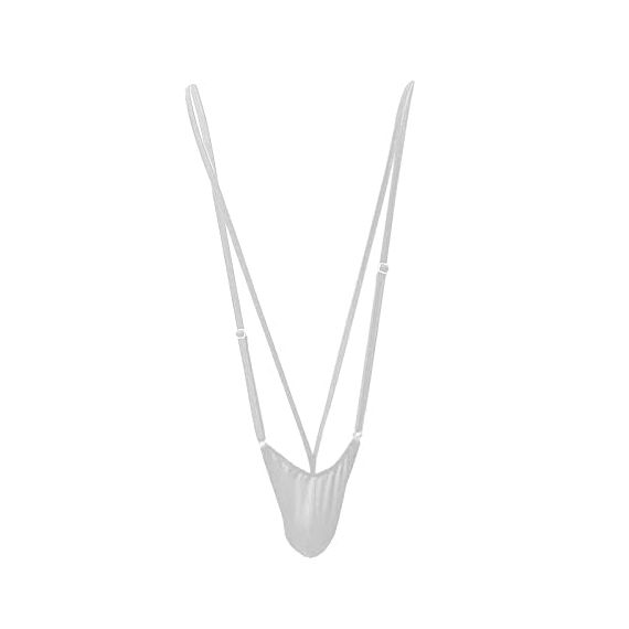 VemeFufu Sexy Herren String Borat Mankini Badeanzug, Outfit für Männer, Einheitsgröße, B, Weiß 02, One size