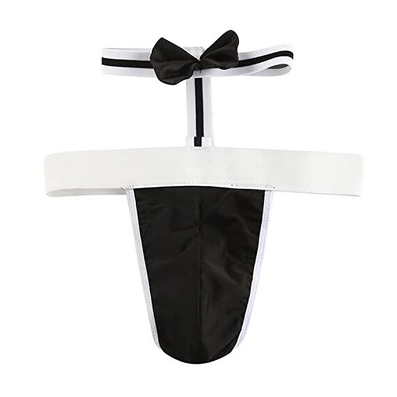 VemeFufu Sexy Herren Tanga Borat Mankini Bademode Outfit für Männer, Einheitsgröße, C Schwarz, One size