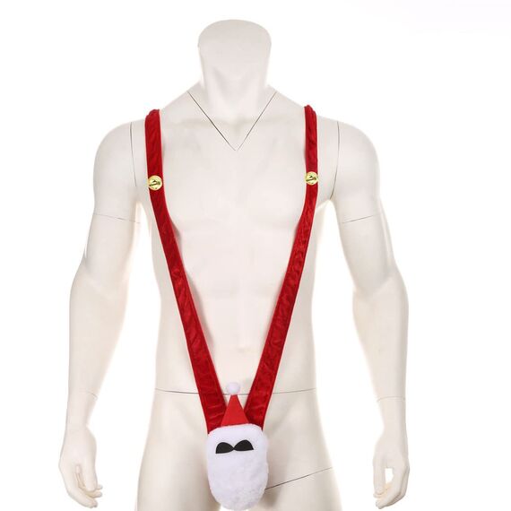 VemeFufu Mankini für Herren, sexy, lustig, Borat, Badeanzug, Kellner, Body, Weihnachten, Geburtstag, Witz, Geheimgeschenk für Herren, Freund, 01 Christmas Style A + Small Bell, Einheitsgröße