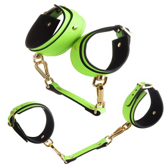 Leuchtend Bondageseil Handschellen Halsbänder Fußfesseln Sklave SM Bondage Seil BDSM Fetich für Frauen Bondage Set Für Fesseln Sexspielzeug für Paare Extrem (Handschellen)