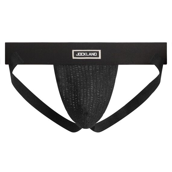 Herren Jock Strap, Wide Band Mesh Male Unterwäsche Jockstrap Competitive Athletic Supporter for Gym Vasektomy Rugby Marathon, Schwarz, X-Large
