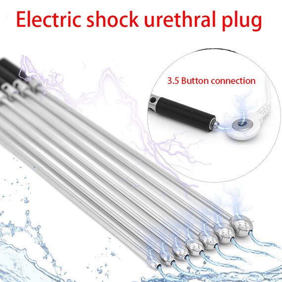 TOUNID Elektro Shock Penis Dilatator HarnröHrenstecker HarnröHren Dilator Sexuelle Elektrostimulation Edelstahl Penis Butt Plug ReizstromgeräT FüR Sm Sex Spielzeug（6 mm）