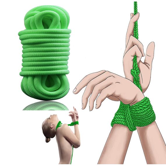 Leuchtend Bondageseil Handschellen Halsbänder Fußfesseln Sklave SM Bondage Seil BDSM Fetich für Frauen Bondage Set Für Fesseln Sexspielzeug für Paare Extrem (5m Seil)