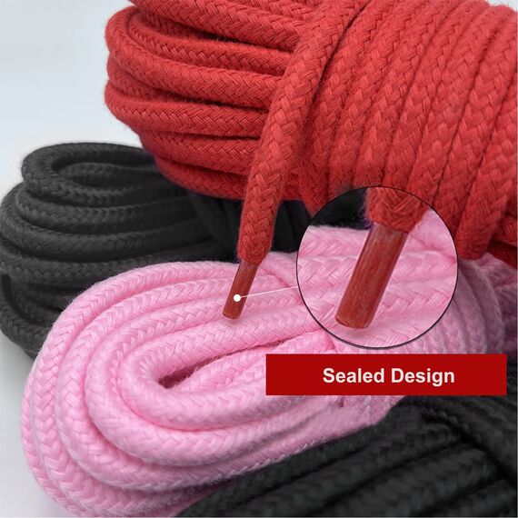 BIAOQINBO 4 x 10m Bondageseil Bondageset Fesselseil BDSM Baumwollseil Fesseln SM Fesselset Spielzeug für Paare Extrem Anfänger Fesselspiele(3 Farbe-Schwarz Rot Rosa)