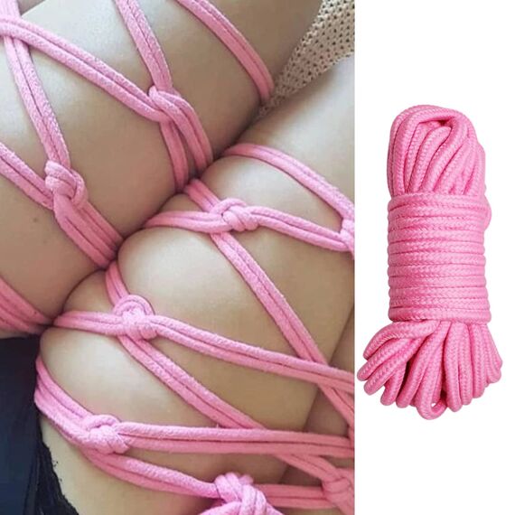 BIAOQINBO 4 x 10m Bondageseil Bondageset Fesselseil BDSM Baumwollseil Fesseln SM Fesselset Spielzeug für Paare Extrem Anfänger Fesselspiele(3 Farbe-Schwarz Rot Rosa)