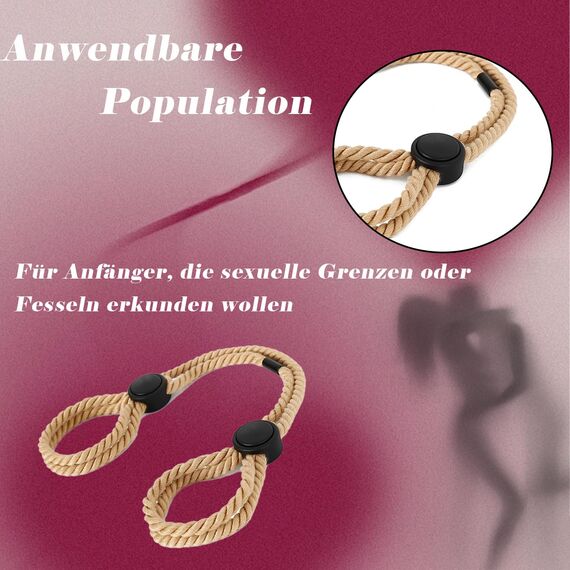 Bondageset Fessel Set Anfänger 2X Bondage Seil Sm Bondageseil Brüste Self Bondage Bettfesseln Handschellen Bettfessel Set Bdsm Bondage Seile Rope Fessel Set für Sex Selfbondage Für Männer Frauen Paare